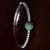 Rhodium Plated Emerald Stone and Diamond Embellished Light Weight Bracelet