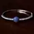 Rhodium Plated Sapphire Stone and Diamond Embellished Light Weight Bracelet