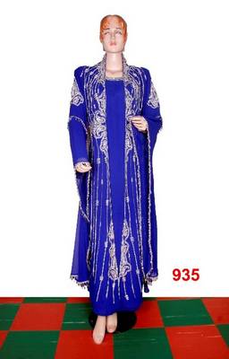 Royal-blue embroidered georgette islamic-kaftans 1