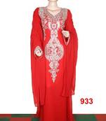 Orange embroidered georgette islamic-kaftans