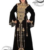 Black embroidered georgette islamic-kaftans