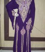 Purple embroidered georgette islamic-kaftans