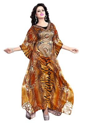 Multicolor Printed Satin Islamic-Kaftans 1