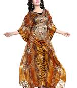 Multicolor Printed Satin Islamic-Kaftans