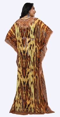 Multicolor Printed Satin Islamic-Kaftans 3