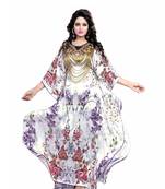 Multicolor Printed Satin Islamic-Kaftans
