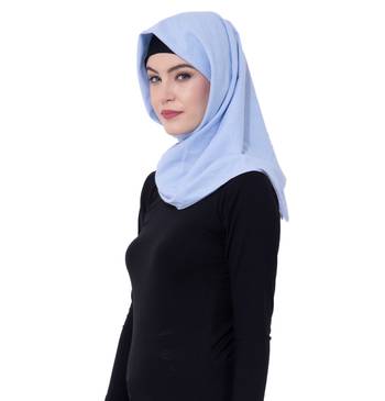 Ruqsar Sky Blue Square Headscarf Hijab 2