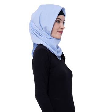 Ruqsar Sky Blue Square Headscarf Hijab 3