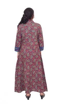 Maroon printed rayon kurtas-and-kurtis 5