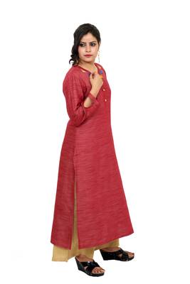 Red printed rayon kurtas-and-kurtis 2