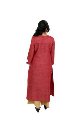 Red printed rayon kurtas-and-kurtis 5
