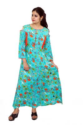 Green printed rayon kurtas-and-kurtis 1