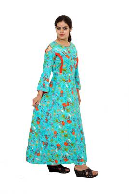 Green printed rayon kurtas-and-kurtis 2