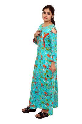 Green printed rayon kurtas-and-kurtis 3