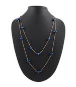 Blue Color Crystal Multi Line Necklace for Women & Girls