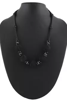 Metallic  Black Necklace & Earrings Set For Women & Girls