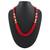 Pearl, Buiscuits & Beads Red Colored Multi Strand Necklace & Earrings Set For Women & Girls