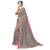 Grey printed chanderi silk saree with blouse