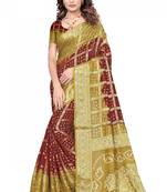 Multicolor hand woven art silk saree with blouse