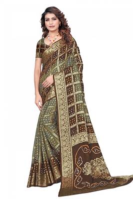 Multicolor hand woven art silk saree with blouse 1