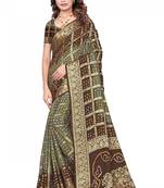 Multicolor hand woven art silk saree with blouse