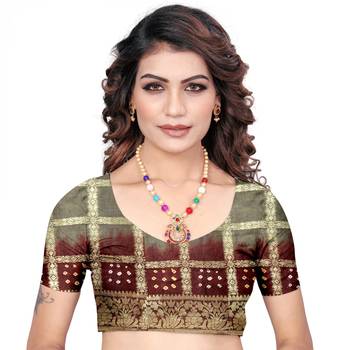 Multicolor hand woven art silk saree with blouse 5