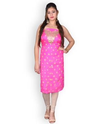 Majenta Marble Bandhej Kota Silk Kurta With Gota Patti 1