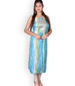 Blue & Beige Marble Bandhej Kota Silk Kurta With Gota Patti