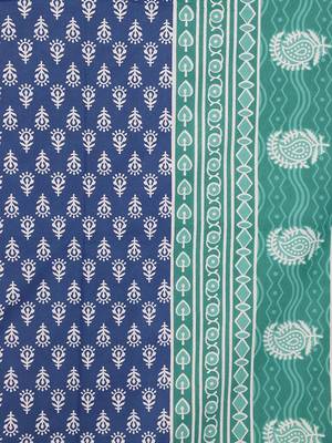 Printed Blue  King Size Double Bed Sheet with 2 Pillow Cover 2