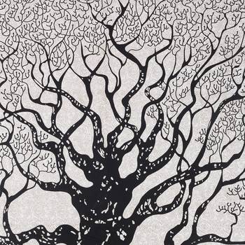Tree Print Black  King Size Double Bed Sheet with 2 Pillow Cover 2