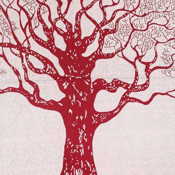 Tree Print Red  King Size Double Bed Sheet with 2 Pillow Cover 2