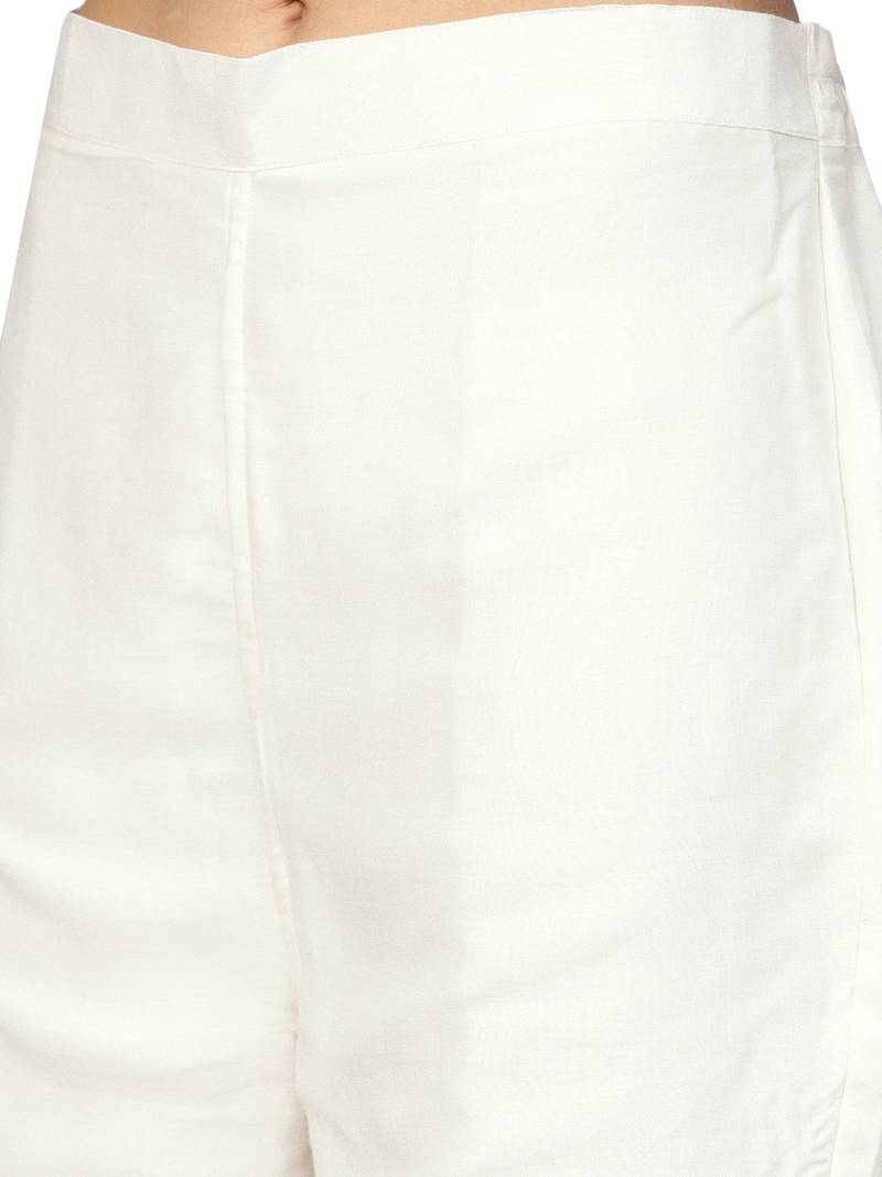 Cream & Black Cotton Blend Striped Kurta Palazzo Set