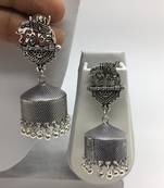 Afghani Antique Silver Oxidised Plated Jhumki Traditional Tribal Elephant Banjaran Dangle Drop Earring