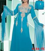 Blue embroidered georgette islamic-kaftans