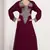 Wine embroidered georgette islamic-kaftans