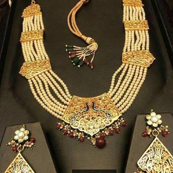 Multicolor Pearl Royal 22K Gold Plated Ranihaar Necklace Sets 1