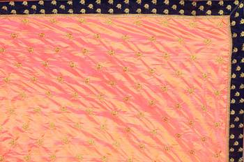 Orange Art Silk Embroidered Saree With Unstiched Blouse 5