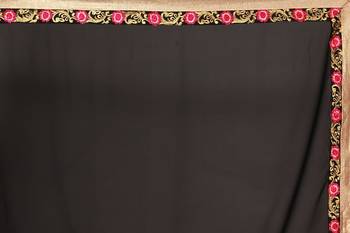 Black Georgette Embroidered Saree With Unstiched Blouse 4