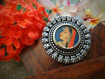 Rustic Lady Photoframe German Silver Finger Rings 1