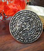 Engraved Handmade Large German Silver Finger Ring