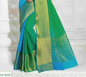 Multicolor embroidered dupion silk saree with blouse 2