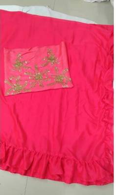   pink embroidered silk saree with blouse 2