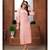 Peach Khadi Cotton Fancy Designer Kurtis