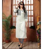 White Khadi Cotton Fancy Designer Kurtis
