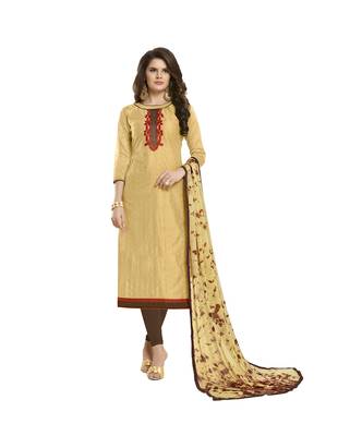 Beige Embroidered Cotton Salwar 1