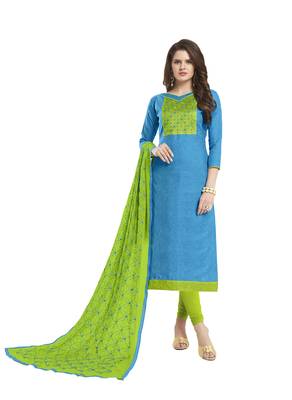 Sky-Blue Embroidered Jacquard Salwar 1