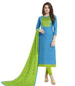 Sky-Blue Embroidered Jacquard Salwar