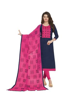 Blue Embroidered Jacquard Salwar 1
