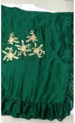   green embroidered silk saree with blouse 2