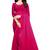 Dark pink plain faux georgette saree with blouse